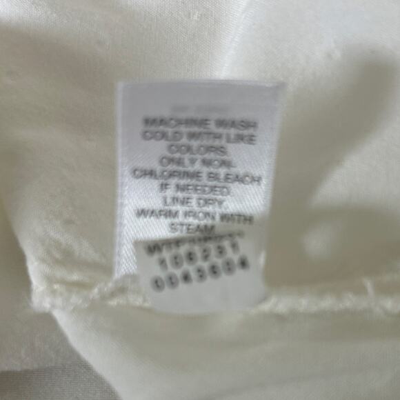 J Jill Women Top XS Ivory Swiss Dot Button Up Cottagecore Fairy Whimsy Office - Picture 6 of 7